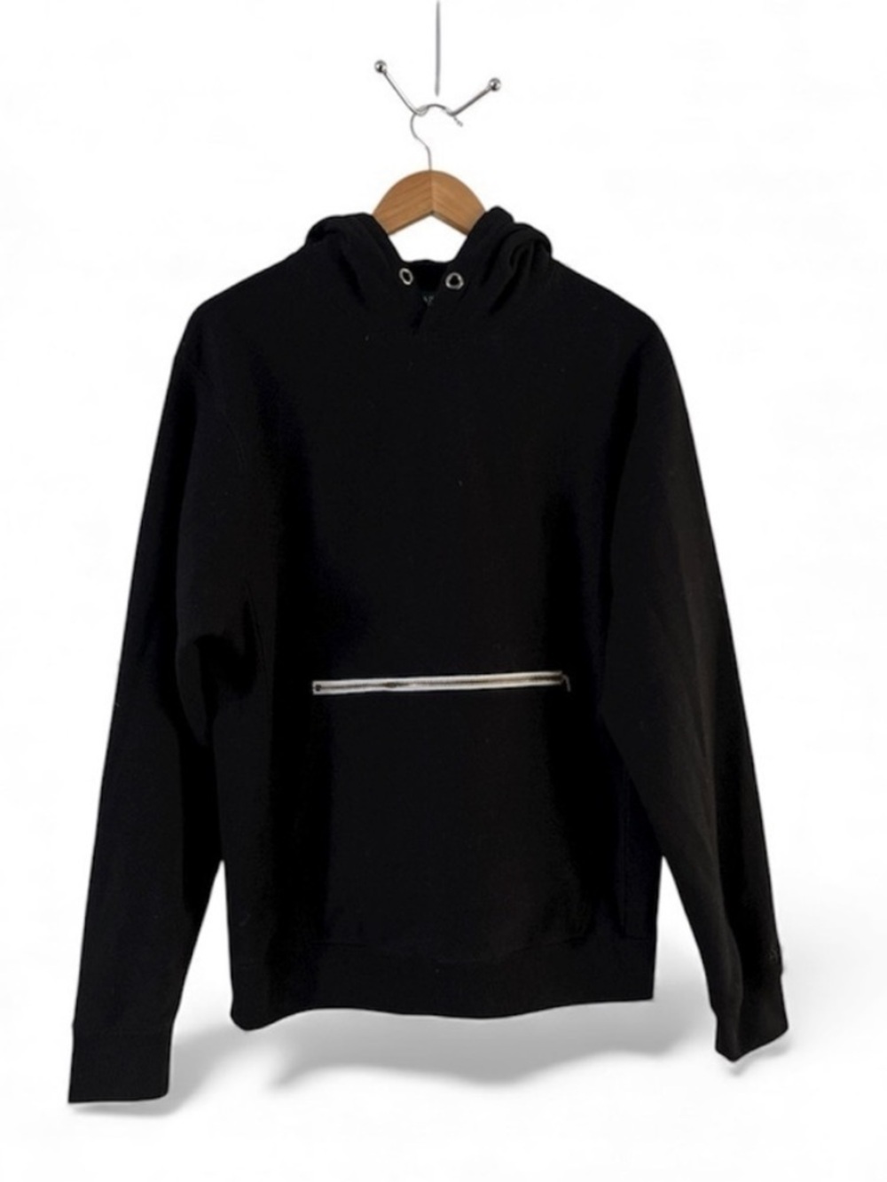 Maison Article Black Zip Pocket Hoodie Men’s Size M | Minimalist Streetwear
